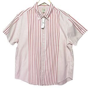 NWT J.CREW Men’s Organic Cotton Striped Button up Short Sleeve Shirt